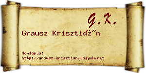 Grausz Krisztián névjegykártya